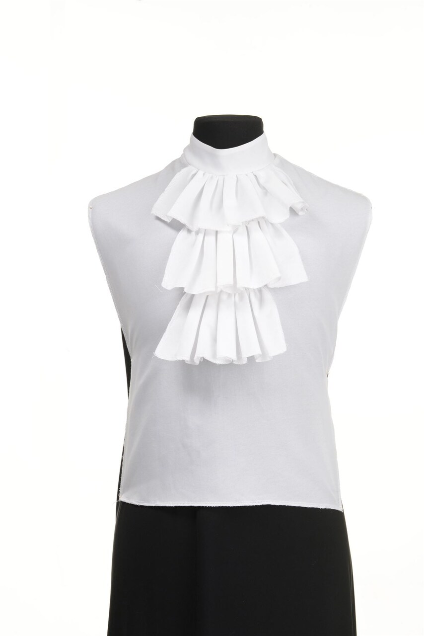 Ruffled Jabot Shirt Front with Attached Collar colonial Costume Accessory